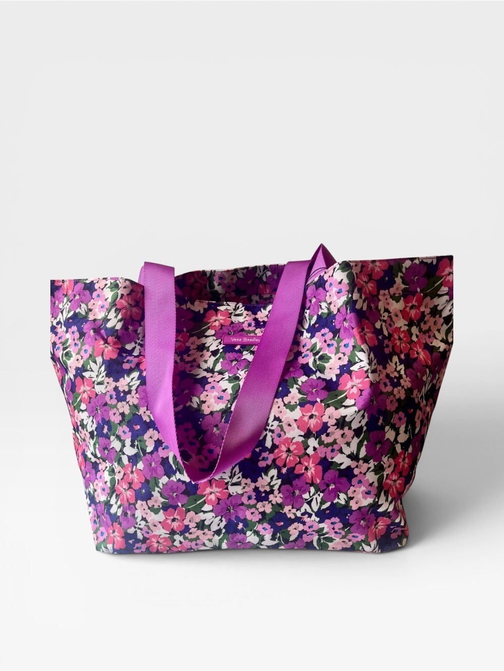Vera Bradley Large Tote Bag Floral Print Purple Pink